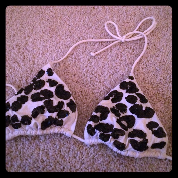 White VS Sequin Bikini Top