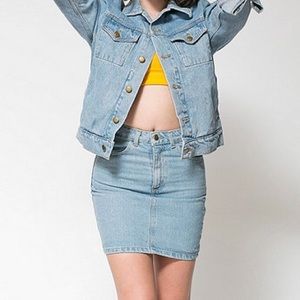 American Apparel High-Waist Denim Mini Skirt