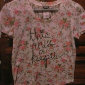 "This One's A Keeper" Floral Tee Shirt