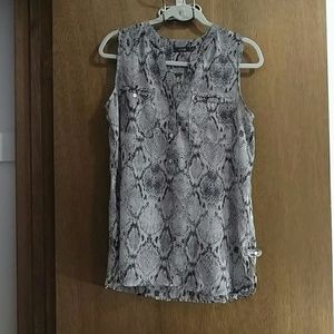 Henley Snake Skin Printed Top