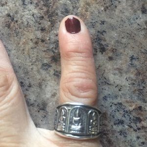 Sterling silver Buddha ring. Very small.