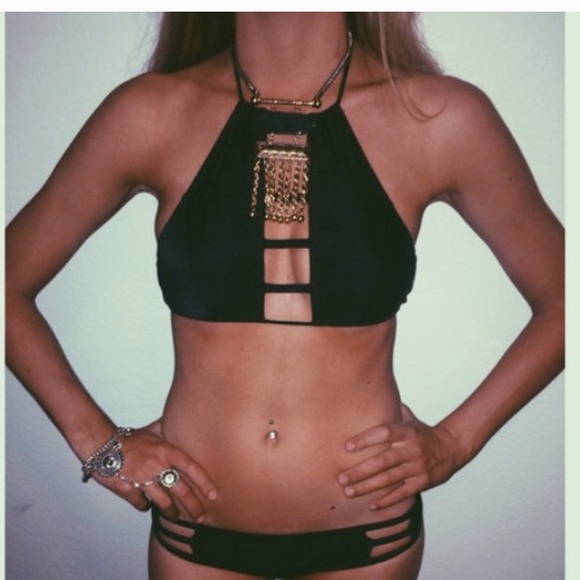 Sexy high neck halter swimsuit