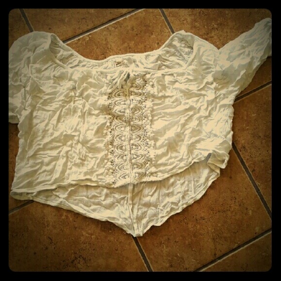White crocheted crop top!
