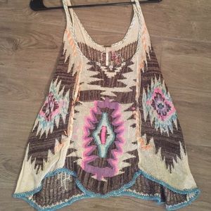 Free People Hand Stitched Tank Top - Festival Top