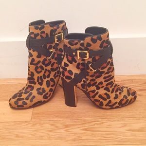 C. Wonder booties /leopard faux pony hair