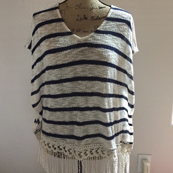 Charlotte Russe Tops - Striped fringe top