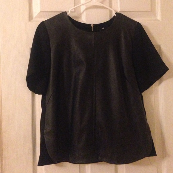 H&M faux leather shirt