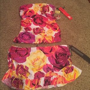 Jantzen Rose Parade tankini skirted 2-piece