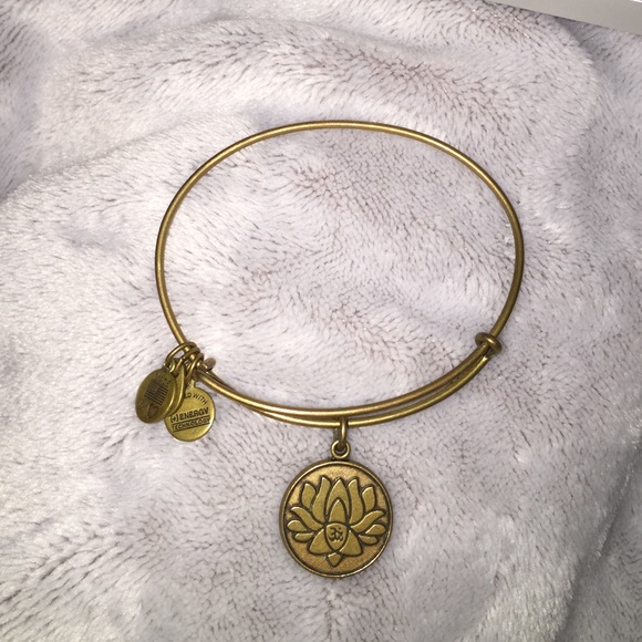 Gold Lotus Alex and Ani bracelet