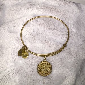 Gold Lotus Alex and Ani bracelet