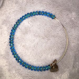 Alex and Ani blue beaded expandable wire bracelet