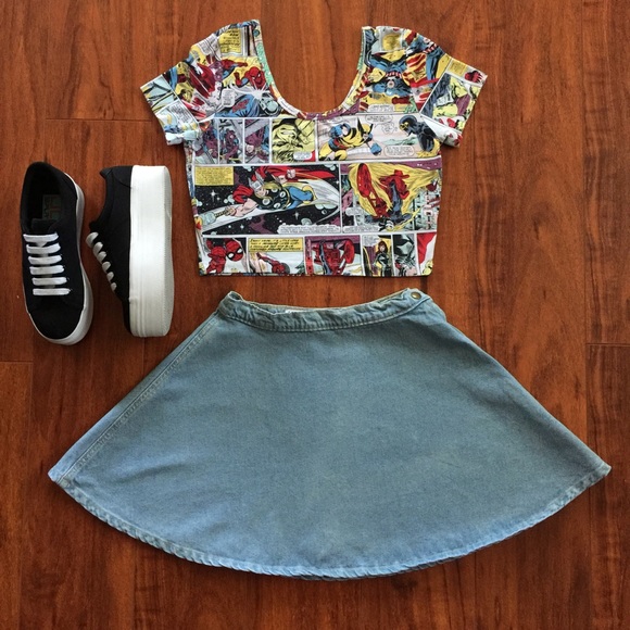 ⚡️SALE⚡️ Denim Circle Denim Skirt
