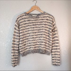 Denim and Supply Striped Crop Sweater