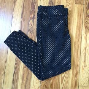 LOFT black & white polka dot skinny ankle pants