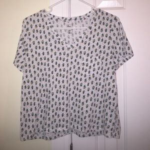 PINEAPPLE PRINT CROP TOP