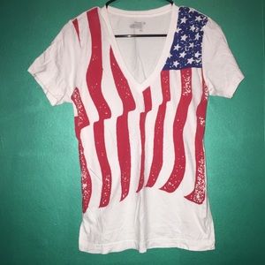 Old Navy American Flag V-Neck Tee Sz M 🇺🇸