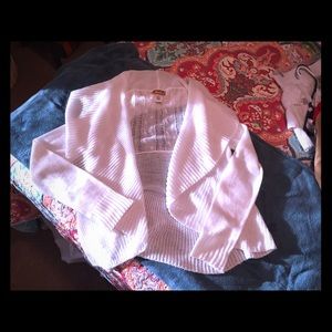 Worn once. White sweater jacket.