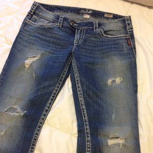 Distressed Silver jeans