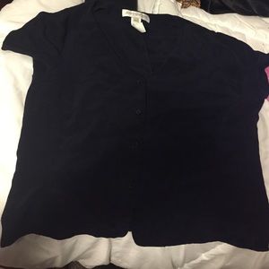 Navy Blue Silk Button Down