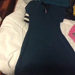 BLUE knit mini dress