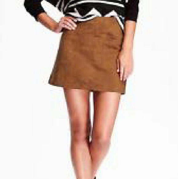 Dresses & Skirts - Faux Suede Mini Skirt Burnt Ochre