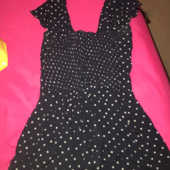 Blue and white polka dot romper - Picture 3 of 3