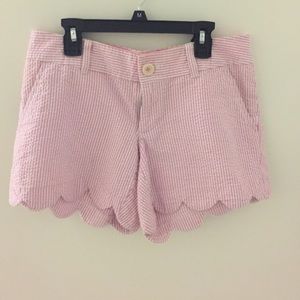 Lilly Pulitzer seersucker scalloped shorts