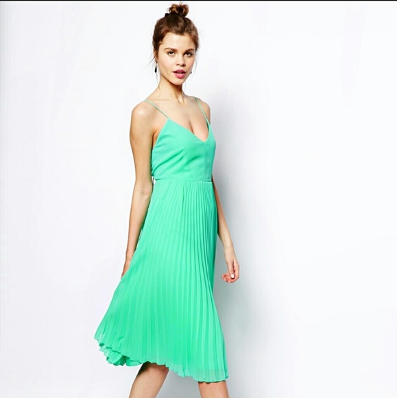 ASOS Dresses & Skirts - ASOS pleated midi dress turquoise