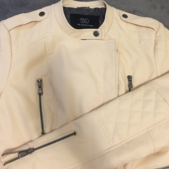 Tart Collections blush faux leather moto jacket