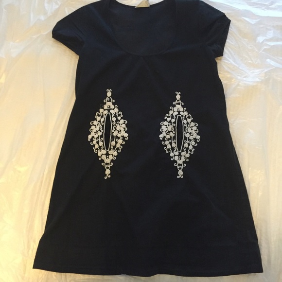 Black beaded shift dress