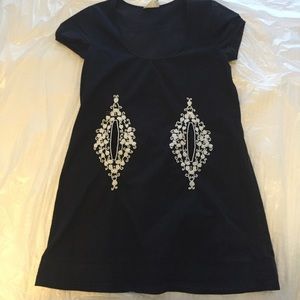 Black beaded shift dress
