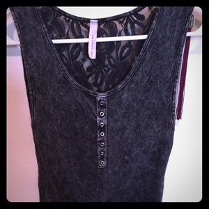 NWOT! Sleeveless black lace t shirt.