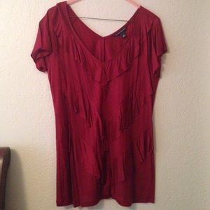 Red short sleeved top