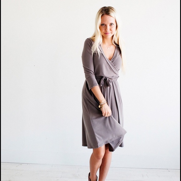 Taupe Knee Length Dress