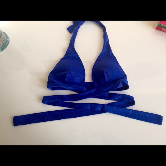 Vitamin A royal blue wrap bikini top and bottom