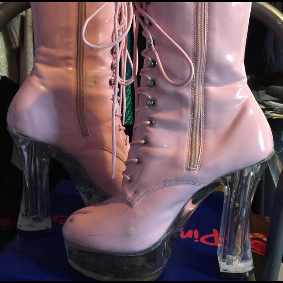 Vintage 90s Goth Club Kid Pink Vinyl Shoes