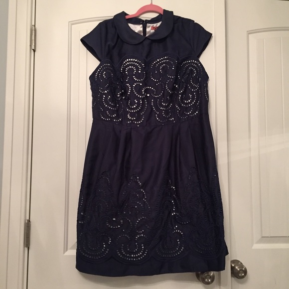 Swirls Unfurl Navy Dress