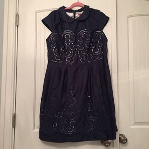 Swirls Unfurl Navy Dress