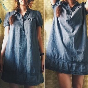 Black denim shift dress with pockets || H&M