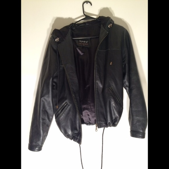 Leather jacket, silky inside lining