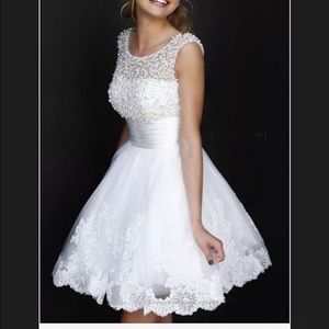 white wedding dress.