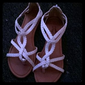 White gladiator type sandles