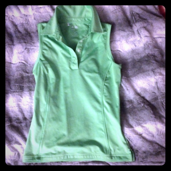 Beautiful green Adidas workout or golf shirt