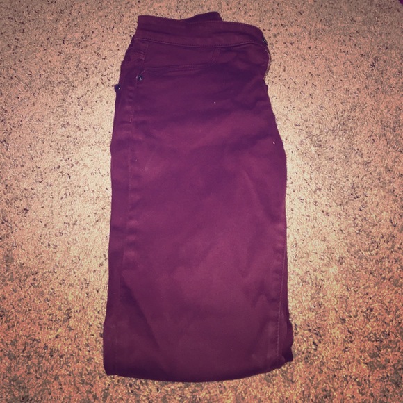 Maroon skinny jeans