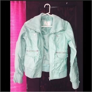 Mint leather jacket