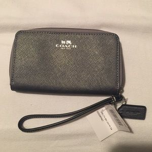 Gray coach wristlet