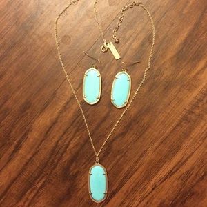 Kendra Scott "turquoise" earrings and necklace