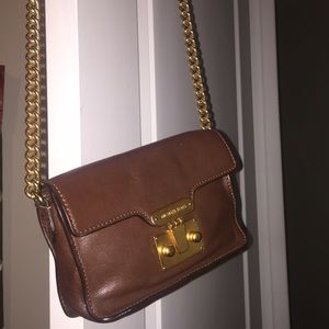 Michael Kors brown leather cross body bag