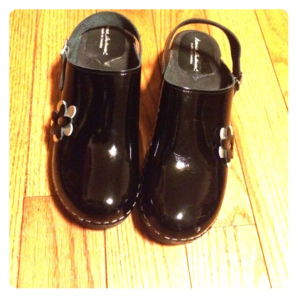 Black Patent Leather Clogs