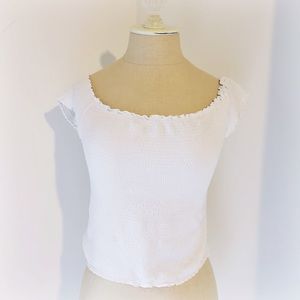 Stretchy white crop top